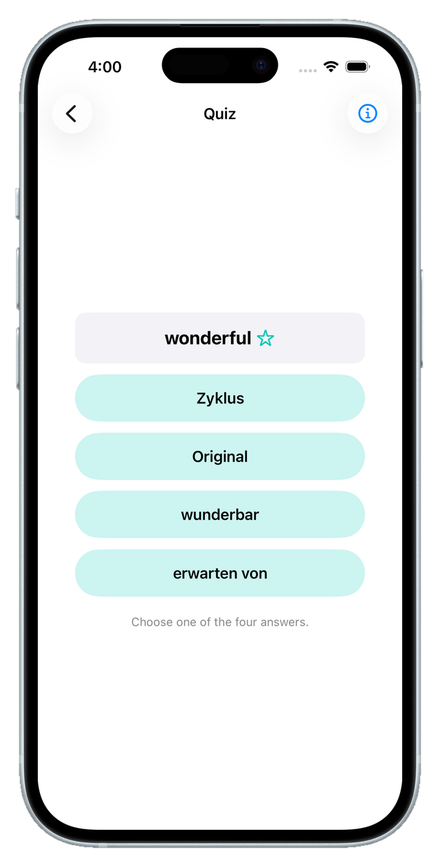Multiple-choice quiz with four answer options